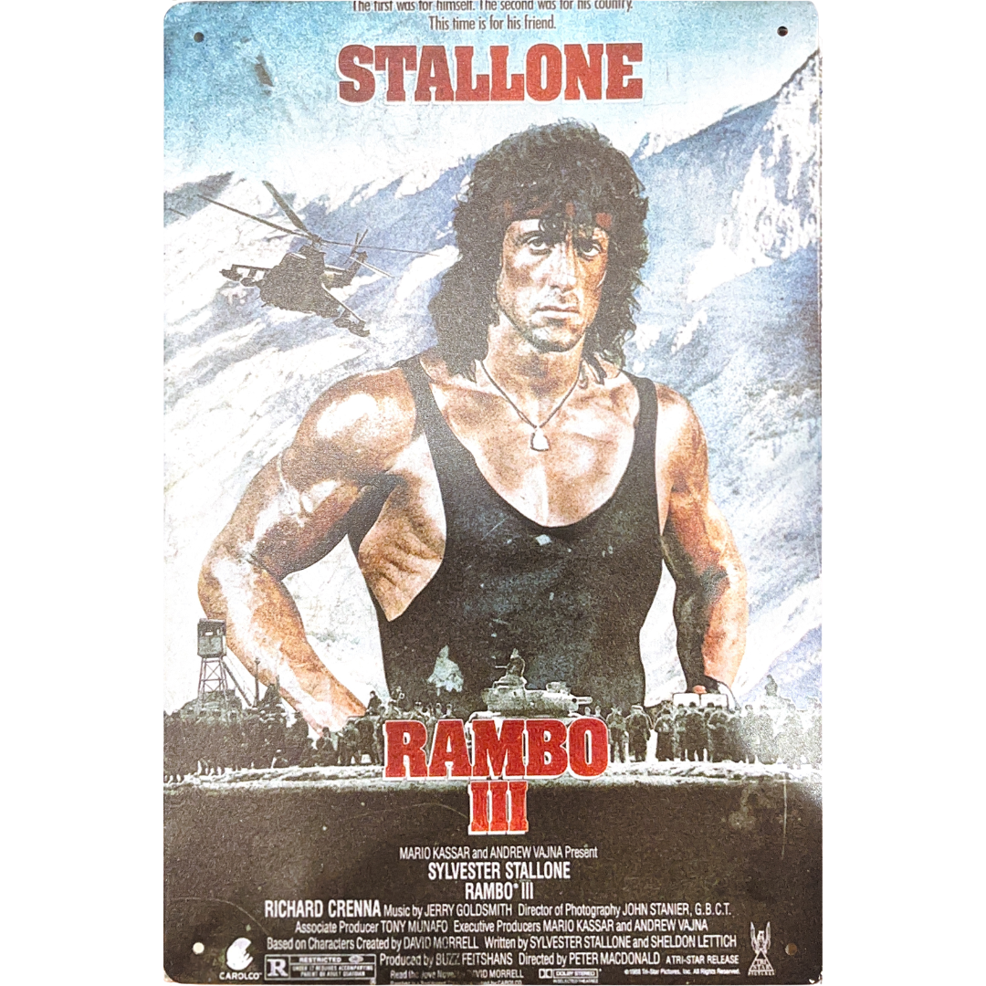 Rambo III 1988 Film Tin Poster (20x30cm)